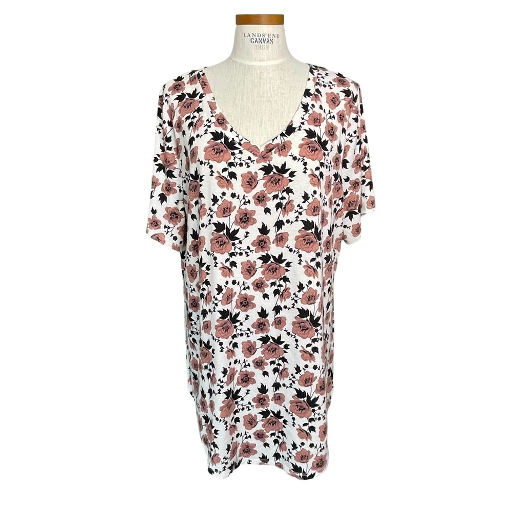 LulaRoe Iris Floral Stretchy Short Sleeve Tunic SzXL
